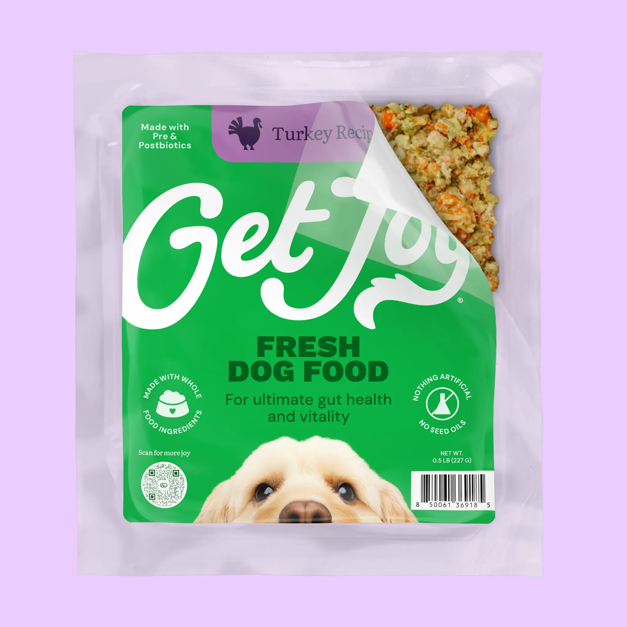 Get Joy Fresh Dog Food turkey recipe package