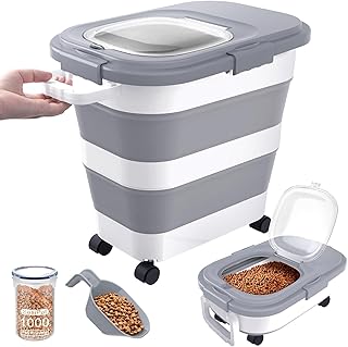 DDMOMMY Collapsible Airtight Dog Food Storage Container with Wheels