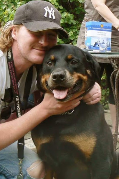 Victor, creator of RottieBuddy, with his Rottweiler Tyson