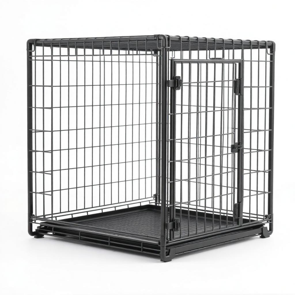 Extra large reinforced steel dog crate with slide-out tray for big breeds