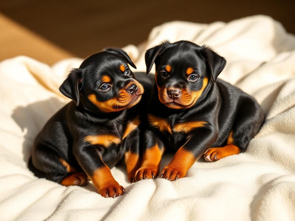 Young Rottweiler puppy exploring the garden with floppy ears and curious eyes